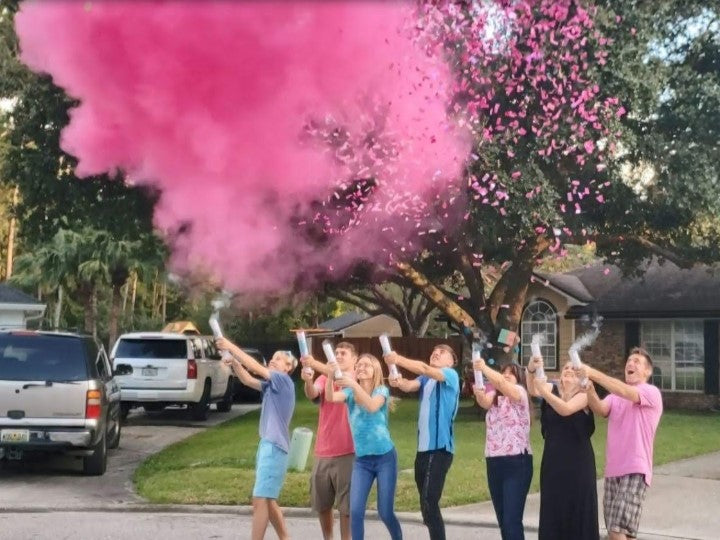 18 Pink Confetti Streamer Cannon  Shop Pink Streamer Cannons at