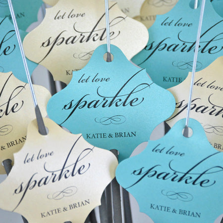 Let Love Sparkle Tags on Kraft Paper