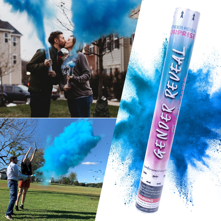 Gender Reveal Party Blue Reveal Powder Its A Boy Colorful Cloud Puff